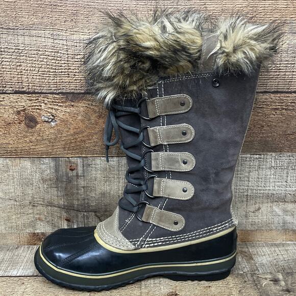 Sorel Joan Of Arctic Suede Winter Snow Boot Waterproof Faux Fur Cuff Size 10 - Picture 6 of 11